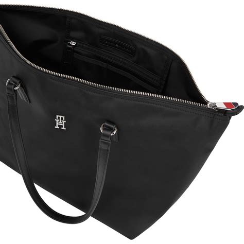 Tommy Hilfiger Poppy Small Zip Top Tote Bag in Black .